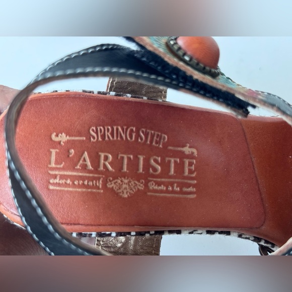 L'Artiste By Spring Step Jive Boho Platform Heel Sandals Shoes Women’s 37 - Picture 7 of 11